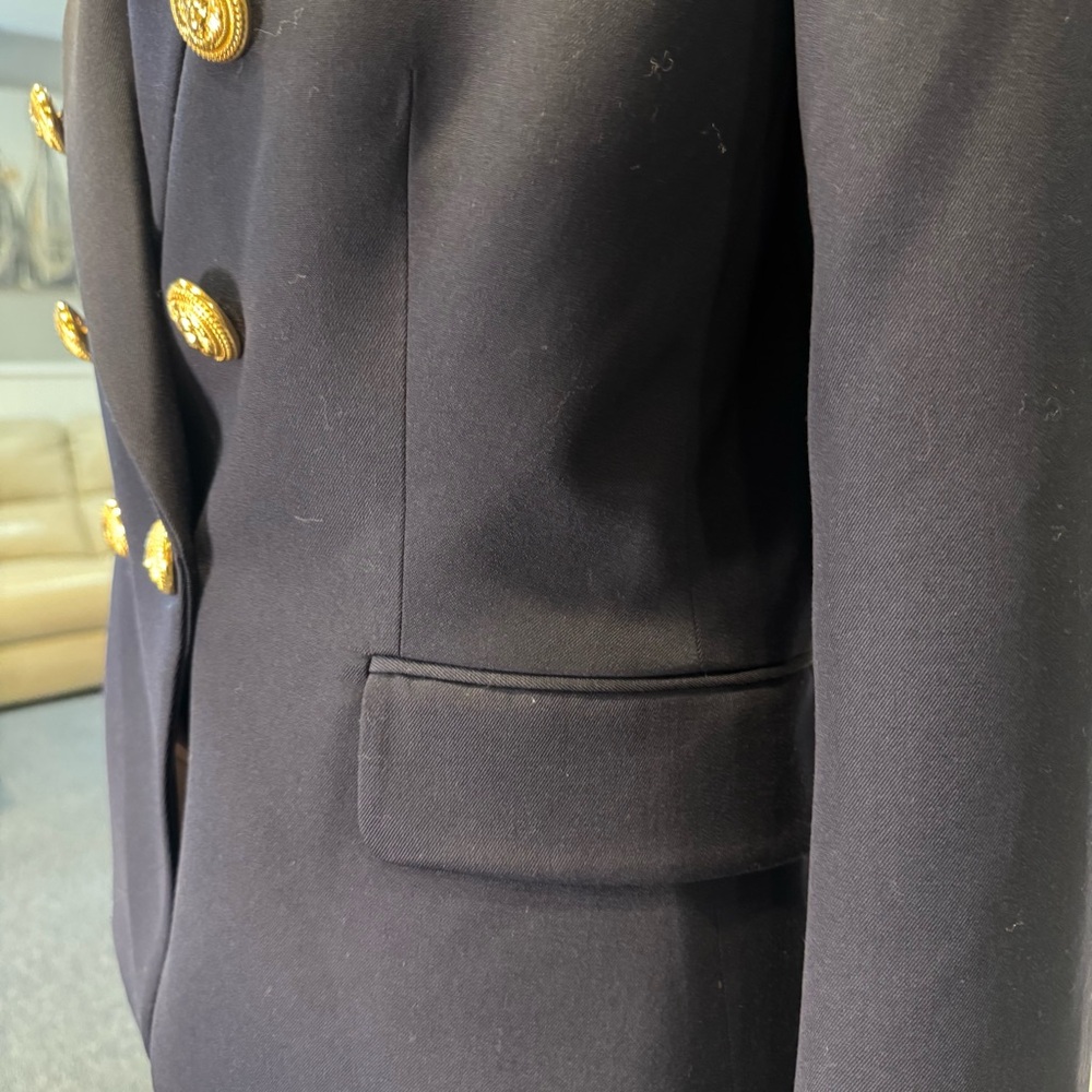 Balmain Navy Blazer with Gold Buttons - Picture 4 of 8